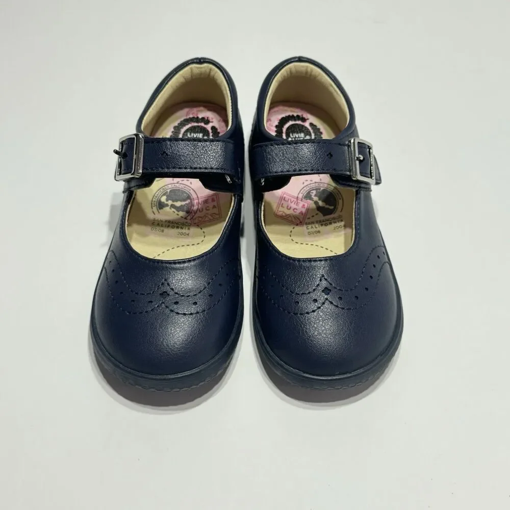 NEW! Livie & Luca Navy Blue Mary Jane Shoes Toddler Girls Size 9M Dress School